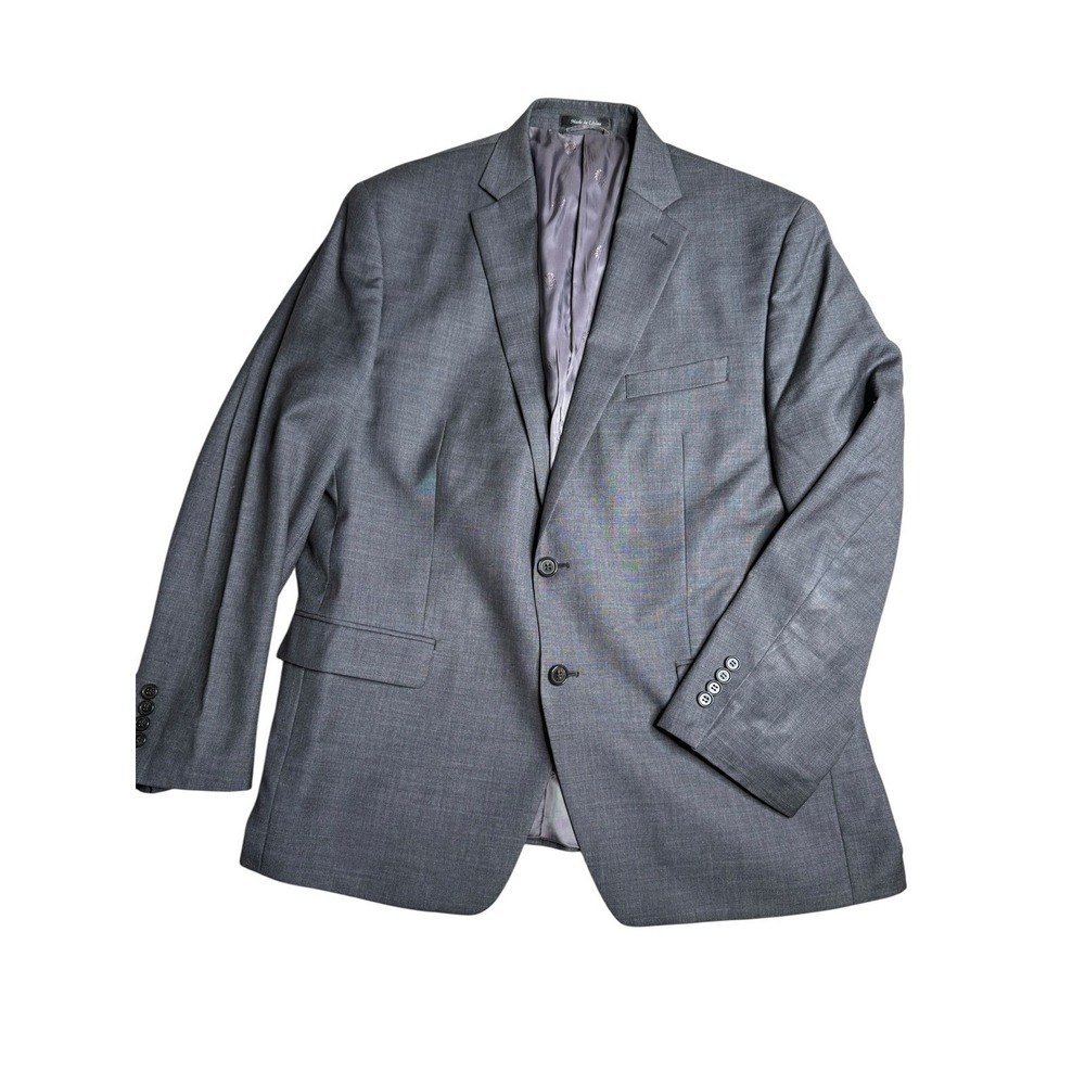 Lauren Ralph Lauren Gray Wool Natural‎ Stretch Two Botton Blazer Jacket 44R